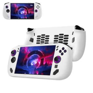 Imagem de Capa protetora para Lenovo Legion GO S, KONXISA capa de silicone, capa durável com absorção de choque e design antiarranhões, capas protetoras para console e acessórios de jogos, branca