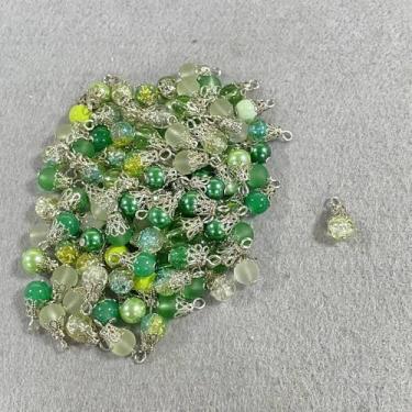 Imagem de Pingentes de vidro de cristal, 100 peças, estilos mistos, pingentes de gota de vidro, pingentes de cristal de lágrima, pendurados com tampas de contas, laço para brincos faça você mesmo, colares