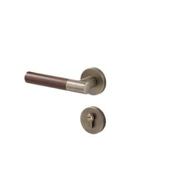 Imagem de Fechadura de porta interior porta quarto maçaneta banheiro bronze porta de madeira fechadura dividida silenciosa casa (madeira de pêssego Qinggu)