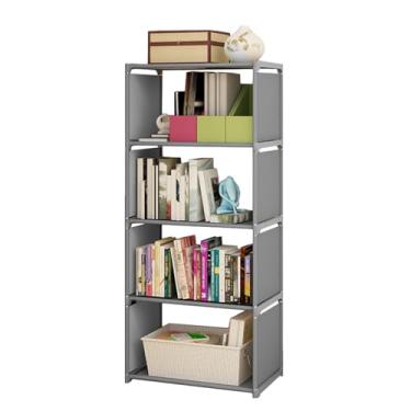 Imagem de Yosoo Prateleira de Livros de Armazenamento Em Cubo de 5 Camadas, Rack Autônomo de Tubo de Aço Vertical para Quarto, Sala de Estar, Escritório, Armário, Prateleiras (Linha única de 5 camadas)