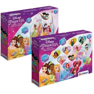 Imagem de Jogo Tabuleiro Da Memoria E Quebra Cabeça Infantil Criança Disney Prin