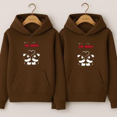 Imagem de Moletom Canguru Panda Apaxionada Te Amo Blusa De Frio Fofo Para Amigos