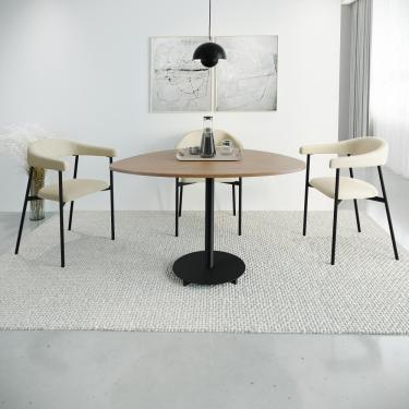 Imagem de Conjunto 4 Cadeiras de Jantar Joy Tecido Corr Est.Preta