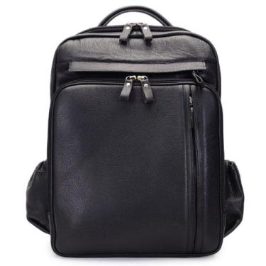 Imagem de Mochila de Couro - Rally Preta Urbano. - Largadão Adventure