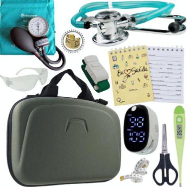 Imagem de Kit Enfermagem Super Luxo Maleta Exclusiva Completa - Love Saude, VERD