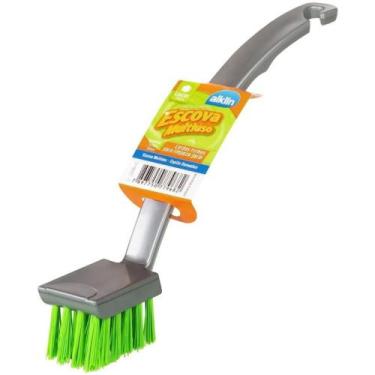 Imagem de Escova Multiuso Com Cabo Quadrada Alklin para Limpeza Multiuso Objetos