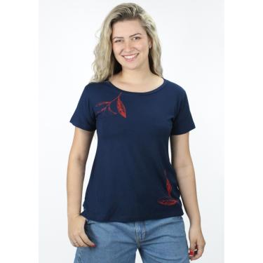 Imagem de Blusa Pau a Pique Básica com Silk Azul Marinho