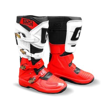 Imagem de Bota Gaerne Gx1 Evo Articulada Sola Injetada Vermelho Branco Trilha Enduro Motocross
