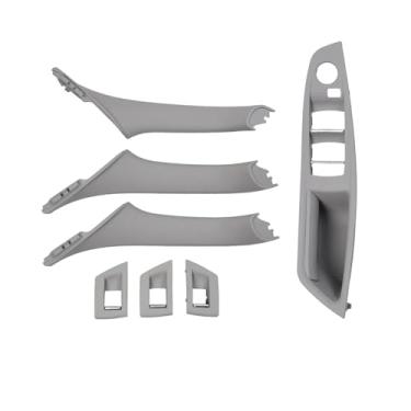 Imagem de Compatível com BMW Série 5 F10 F11 520i 523i 525i Carros de motorista direito RHD Painel de apoio de braço interno Maçaneta da porta Guarnição da tampa 7 peças Conjunto de(Model B Gray)