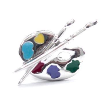 Imagem de Berloque Mundo Briller Separador Paleta De Tintas Prata