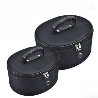 Imagem de Kit com 2 Bolsas (1 de Cosméticos + 1 de Higiene Pessoal) - Organizadora Durável para Esmalte Premium, Acessórios de Beleza e Produtos de Higiene(Preto)