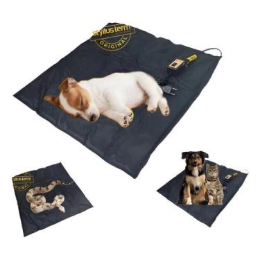 Imagem de Tapete Cobertor Pet Térmico Elétrico 60x60cm Almofada Cães Gatos - Sty