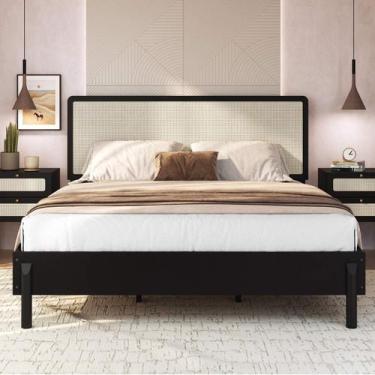 Imagem de Cama Queen 172cm com Cabeceira em Palhinha Oslo Móvel na Caixa - Mvel 