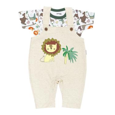 Imagem de Jardineira Longa com Body Bebê Jungle - Batistela Baby