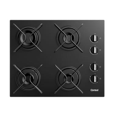 Imagem de Cooktop 4 Bocas a Gás Automático Vidro Preto Bivolt CD060BEUNA Consul