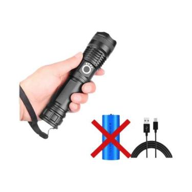 Imagem de Lanterna LED Recarregável De 90000 Lumens, À Prova D'Água, Com Zoom E 