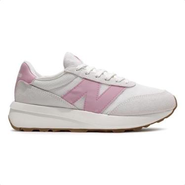 Imagem de Tênis New Balance 370v1 Unissex, 40, Cinza, Rosa claro