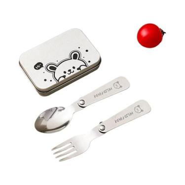 Imagem de Conjunto De Talheres Portátil Dobrável Para Camping, Garfo E Colher Em