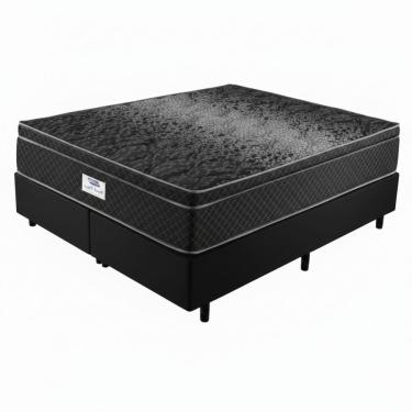 Imagem de Cama Box Casal King 193Cm Gazin Molas Ensacadas Espuma D33 Preto