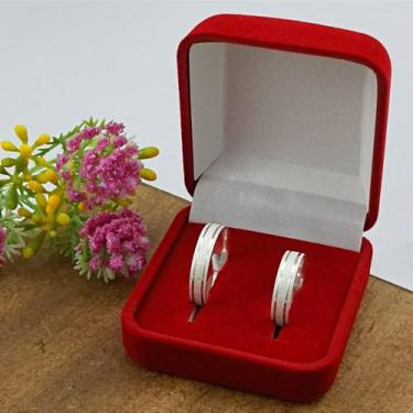 Imagem de Aliança De Prata 925 Antialérgica Trabalhada Reta Bijou Art