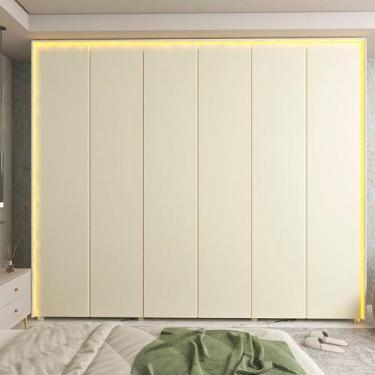Imagem de Guarda-roupa Casal 6 Portas com Led com Pés 100% Mdf Lumina - Gelius M