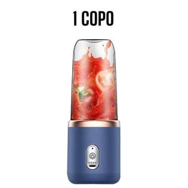 Imagem de Espremedor Portátil OEM Popyo 400 ml com 6 Lâminas Aço Inox e Copo Plá