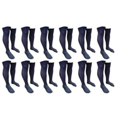 Imagem de Meião De Futebol Delfia Popular Adulto Kit Com 12 Pares, Marinho