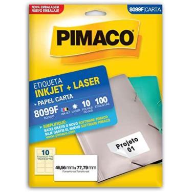 Imagem de Etiqueta Carta 8099F 10 Fls 46,56 X 77,79 Mm - PIMACO