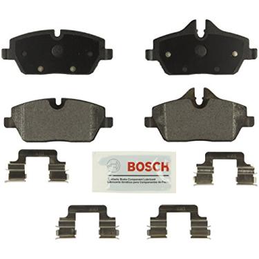 Imagem de Bosch BE1308H Conjunto de pastilhas de freio a disco azul com ferragens para veículos selecionados BMW 118i, 120i e MINI Cooper – dianteiro