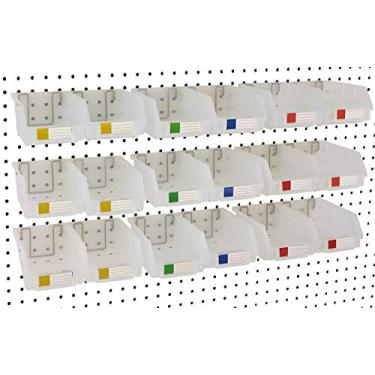 Imagem de Right Arrange Caixas de Pegboard – Pacote com 18 Transparentes Grandes – Ganchos para Qualquer Placa de Peg – Organize Ferragens, Acessórios, Bancada, Armazenamento de Garagem, Sala de Artesanato, Galpão de Ferramentas, Suprimentos de Hobby, Peças Pequenas