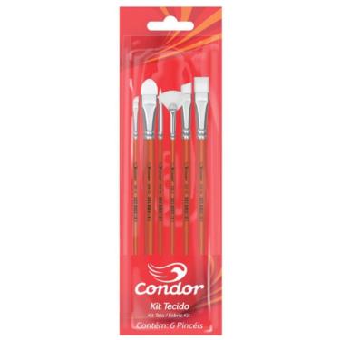 Imagem de Kit Pincéis Para Pintura Em Tecido Condor 595 - 6 Unidades