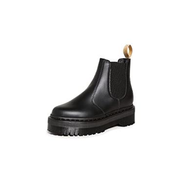 Imagem de Dr. Martens Bota feminina V 2976 Quad Mono Chelsea, Black Felix Rub Off, 5 Women/4 Men