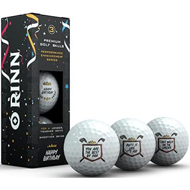 Imagem de Bolas de golfe Happy Birthday Novidade Pacote com 3 - Presentes de golfe para homens e mulheres - Decorações de festa - Chefe e colegas de trabalho - Mãe e pai - Universal para todos os aniversários - 40º - 50º - 60º - 70º - Inclui manga HQ