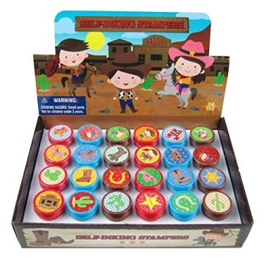 Imagem de Tiny Mills 24 peças de carimbos de vaqueira caubói ocidental para crianças, lembrancinhas de festa ocidental, enchimentos de bolinhas, pinhata, carnaval, sala de aula, recompensas