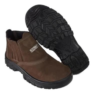 Imagem de BOTA DE SEGURANÇA ECOSAFETY PR123-AP BICO DE PVC COURO NOBUCK CAFÉ C.A 20214 Tamanho:44