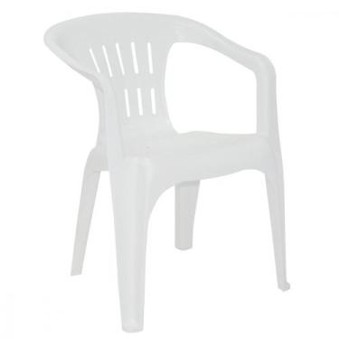 Imagem de Cadeira Plástica Com Braços Branca - Atalaia - Tramontina