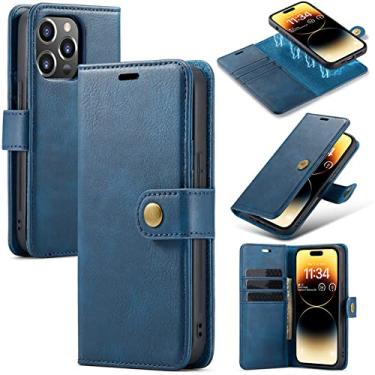 Imagem de Capa de telefone de couro magnética destacável para iPhone 14 13 12 11 Pro X XS Max XR SE 2022 8 7 6 6S Plus Carteira Capa para cartão, azul, para iPhone 7Plus 8sPlus