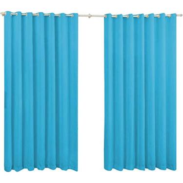 Imagem de Cortina Roma 2 80 X 1 80 Metros Para Sala E Quarto Cor:Azul Turquesa