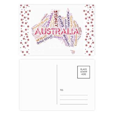 Imagem de Mapa de sabor da Austrália, ilustração de pontos cênicos, Natal, Natal, celebração, cartão postal, bênção, cartão postal, cartão de correio