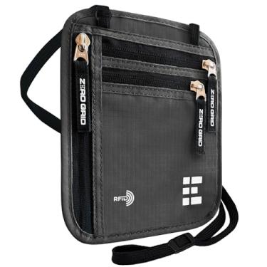 Imagem de Carteira de pescoço de viagem com bloqueio de RFID, bolsa de pescoço de viagem para passaporte para mulheres e homens mantém objetos de valor seguros, Sombra, One Size, Carteira RFID