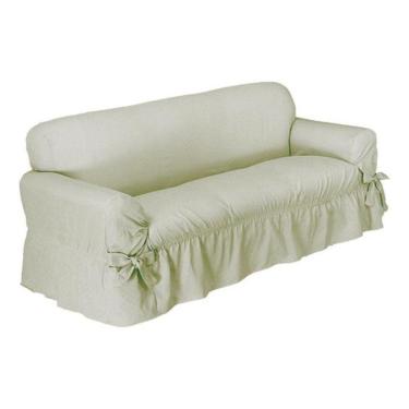 Imagem de Capa De Sofá 3 Lugares Avulso Gorgurão Maquinetado - Cáqui
