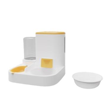 Imagem de GERRIT Comedouro automático para animais de estimação e dispensador de água, para cães e gatos, conjunto com tigela para filhotes, alimentador automático para animais de estimação pequenos e grandes,