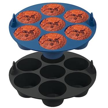 Imagem de Webake 2 formas de muffin de silicone para fritadeira a ar para assar ovos antiaderentes, molde de silicone, sem BPA, formas de muffin