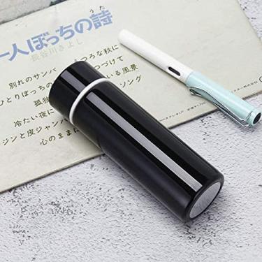 Imagem de Garrafa térmica térmica de 150 ml para café pequena capacidade, portátil, de aço inoxidável, para viagem, bebida, água, garrafa térmica, preta