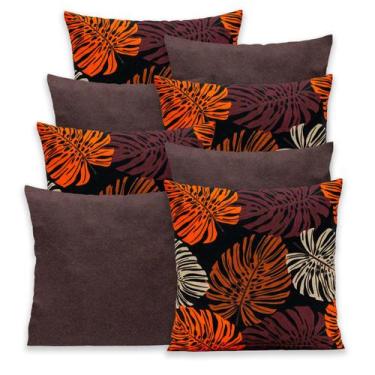 Imagem de Kit 8 Capas de Almofada Lisa e Estampada com Zíper Gorgurinho 40x40cm 