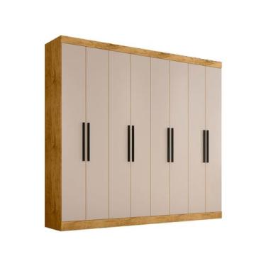 Imagem de Guarda-roupa Casal 8 Portas 4 Gavetas - Araplac Porto, Freijó e Baunil
