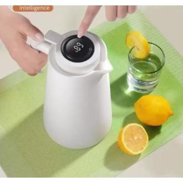 Imagem de Garrafa Térmica Plastico Café-Chá 1 Litro Com Termômetro Em Led E Cabo