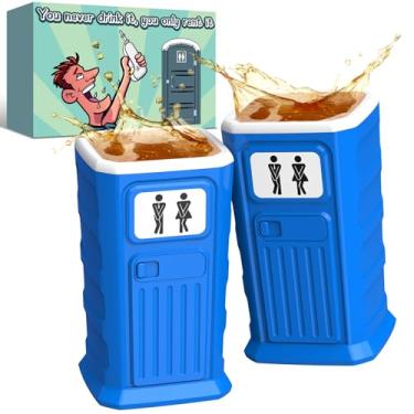 Imagem de JODUY Engraçado Porta Potty Shot Glasses: White Elephant Gag Divertido Novidade Yankee Party Exchange Presentes para Adultos Homens - Ideias Secretas de Meias de Natal para Pai Marido Colega de