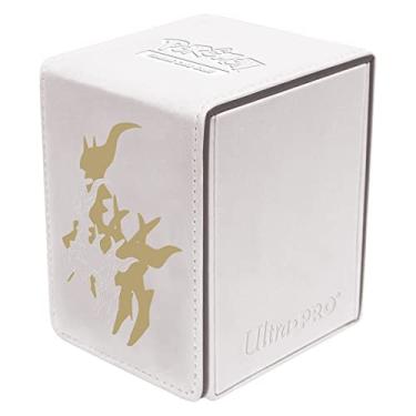 Imagem de Ultra Pro Pokémon: Elite Series: Arceus Alcove Flip Deck Box, White Leatherette Trading Card Box, Stores 100 Double-Sleeved Cards