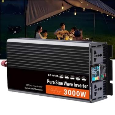 Imagem de 3000W DC 12V 24V 48V 60V 72V para AC 110V-120V/230V-240V Conversor solar Inversor de onda senoidal pura Transformador de energia para casa, RV, camping, carro,60V to 110V